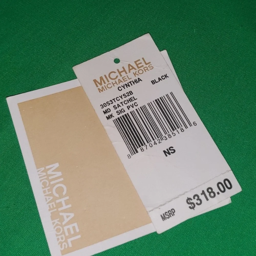 Michael Kors Cynthia Saffiano Leather Logo Satchel Tote Crossbody Bag - Picture 14 of 15